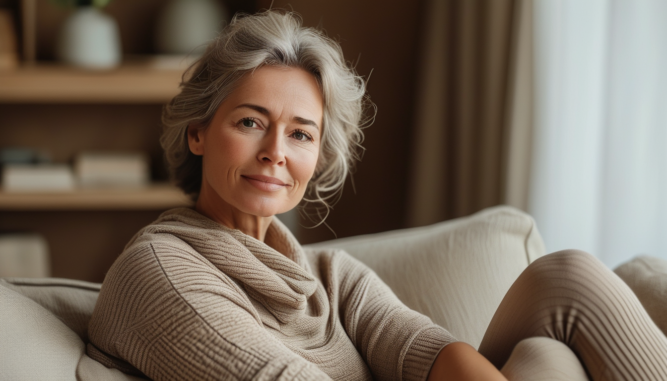 Woman in her 50s doing gentle strength training
